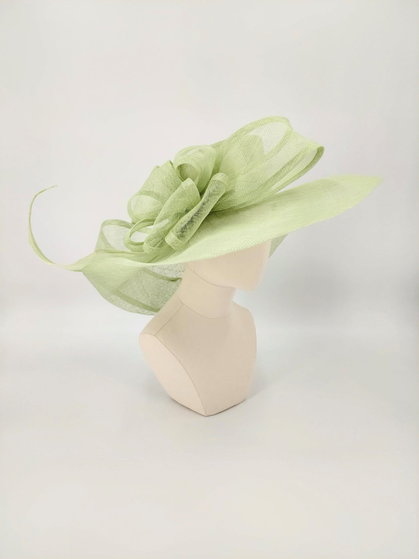 Wide Brim with Large Bow - Pistachio