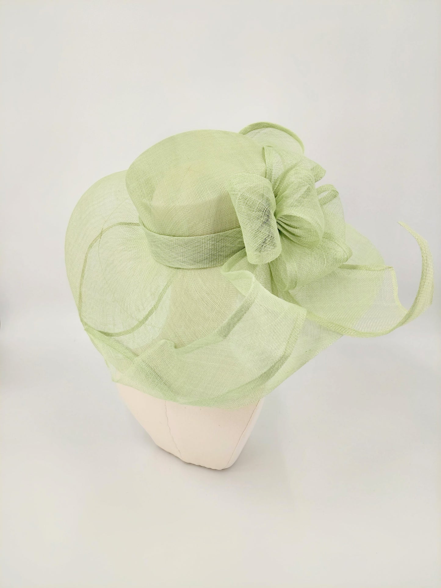 Wide Brim with Large Bow - Pistachio