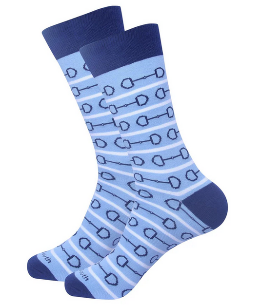 Horse Bit Socks - Blue