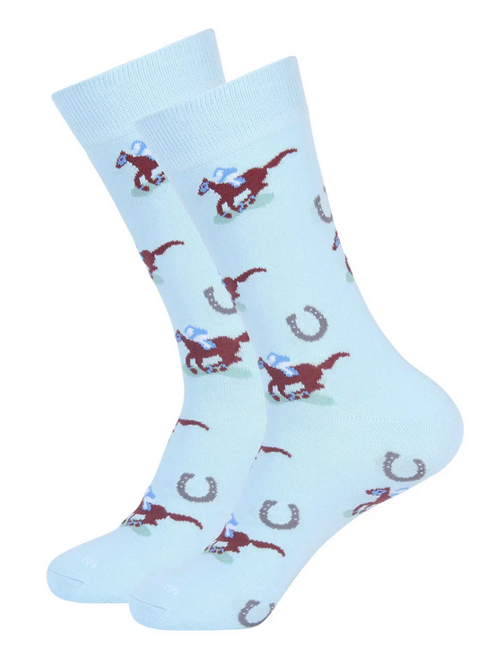 Horse/Horseshoe Socks - Blue