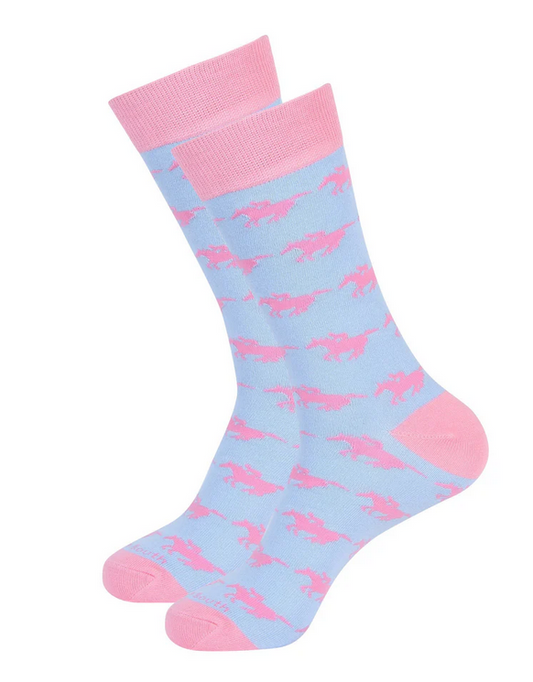 Jockey Socks - Light Blue/Pink
