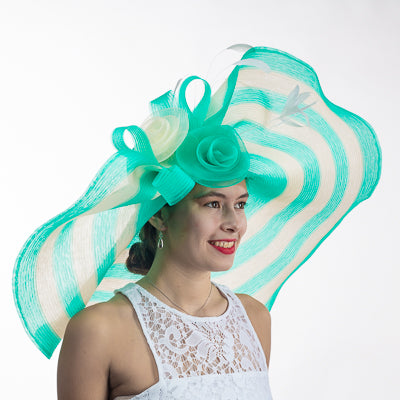 Turquoise blue Kentucky derby hats Louisville Hat Haven floppy hat