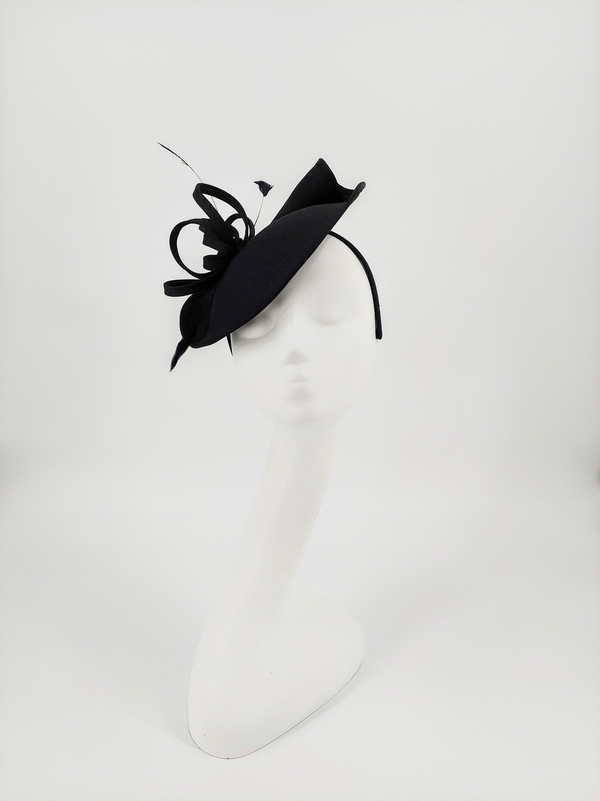 Black Satin Fascinator – Hat Haven