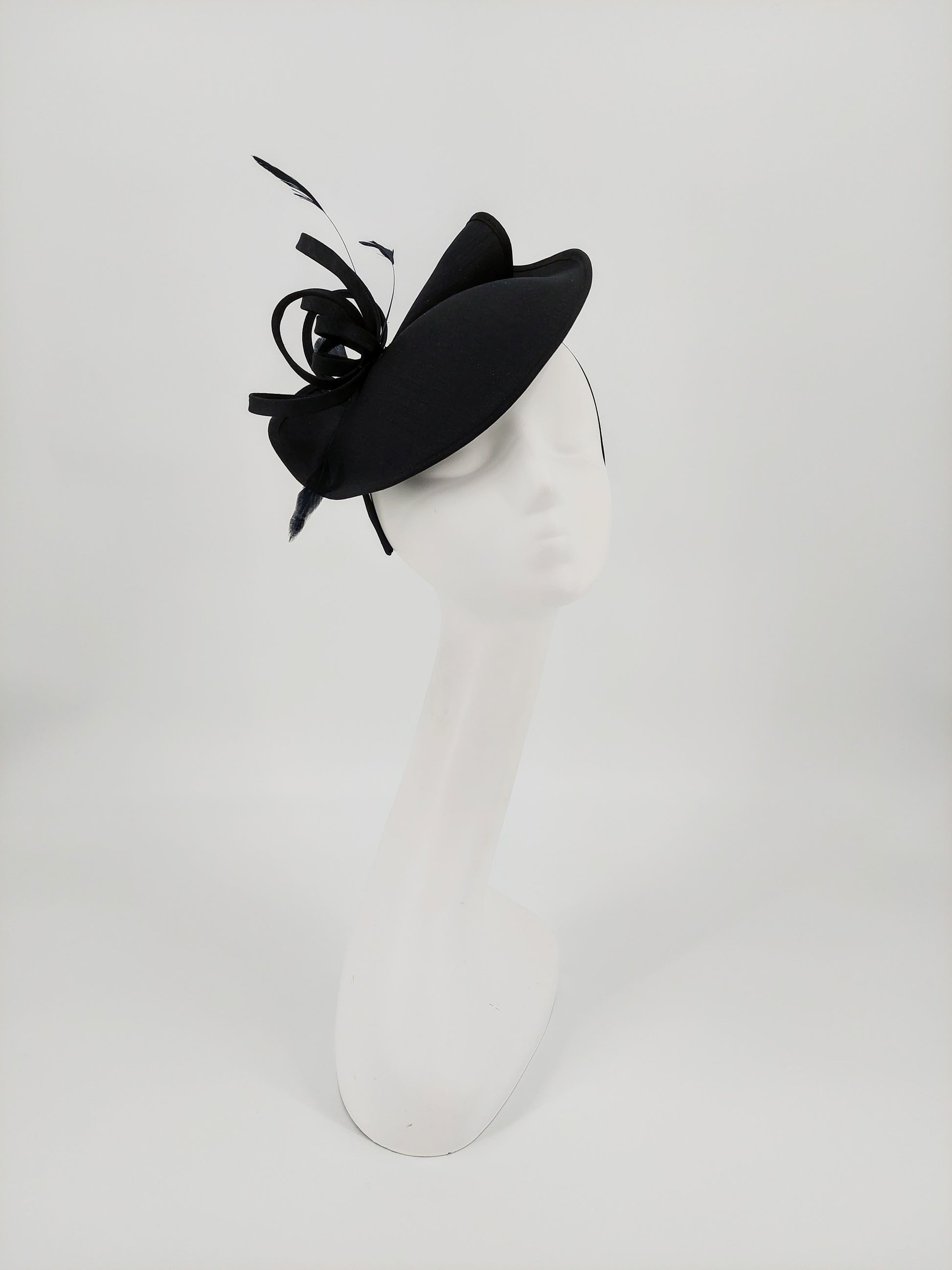 Black Satin Fascinator – Hat Haven