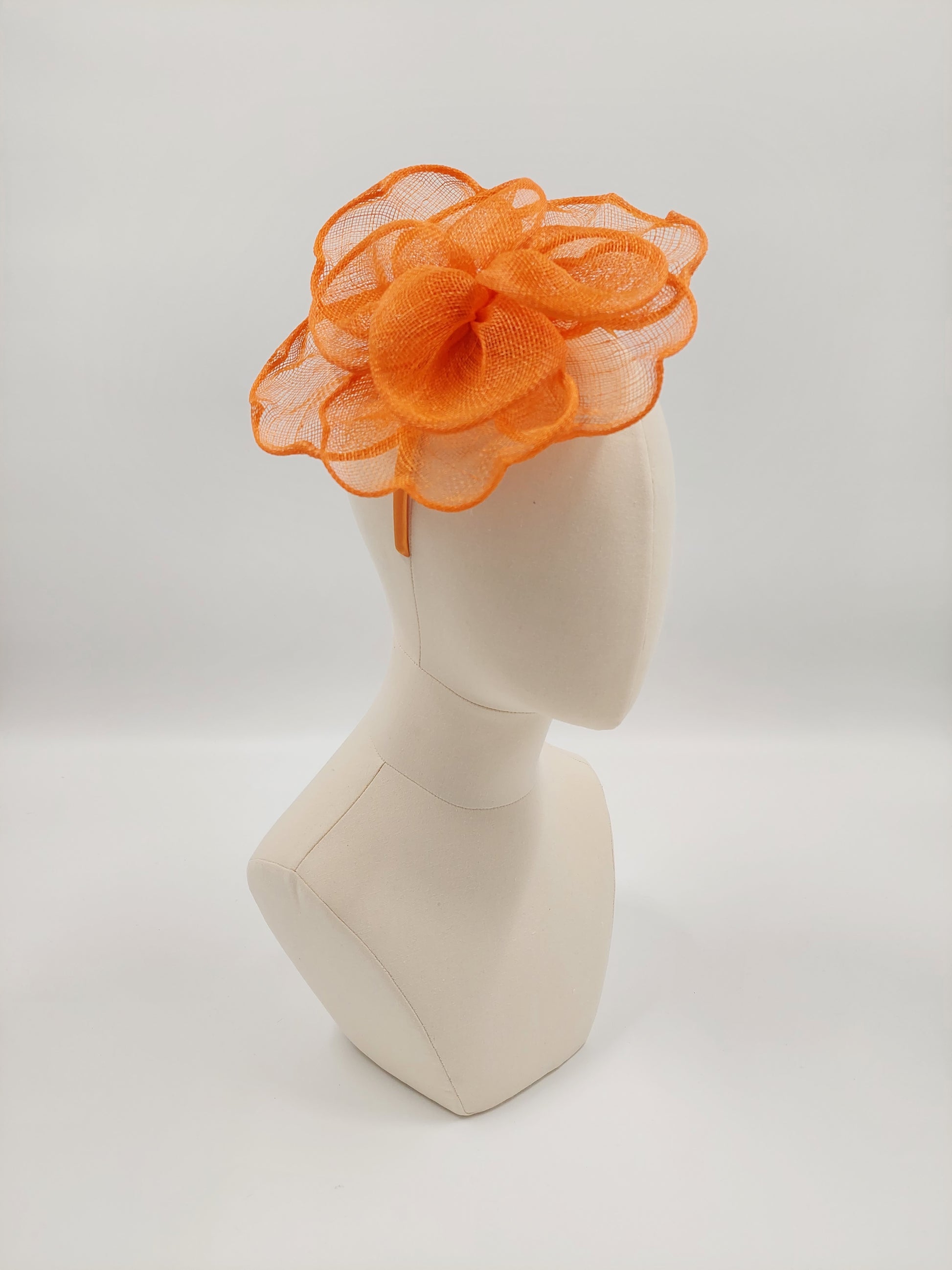orange dress hats Kentucky Derby hat. Ivory hat. Orange hat. Royal Ascot hat. Couture hat.Designer hat. Fashion hat. Del mar races, Weddings, Royal Ascot