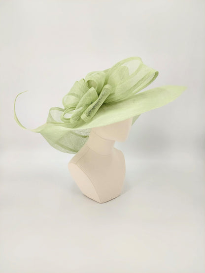 Wide Brim with Large Bow - Pistachio