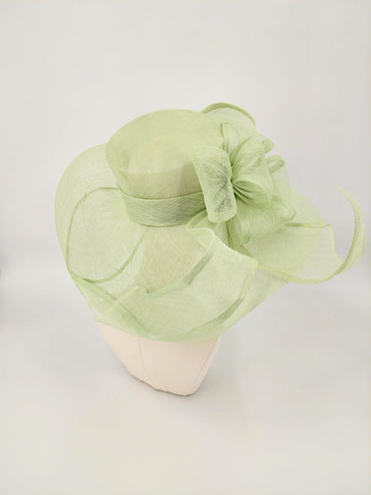Wide Brim with Large Bow - Pistachio