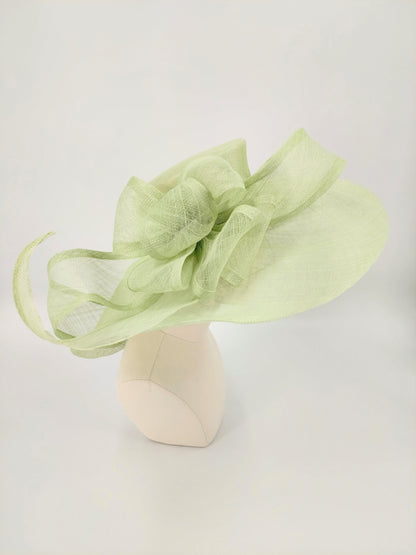 Wide Brim with Large Bow - Pistachio