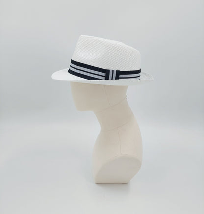 White Trilby - Grey Stripes