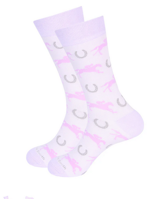 Jockey/Horseshoe Socks - Lilac