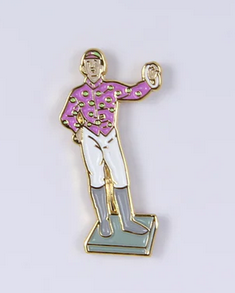 Pink Jockey Label Pin