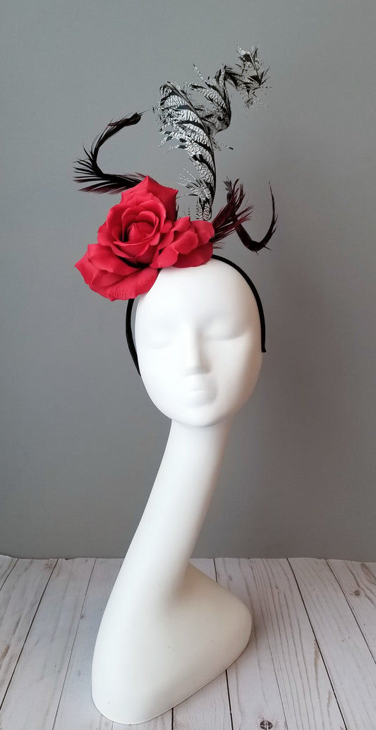 Giant flower fascinator, Hat Haven Hat Shop in Louisville, Kentucky. Kentucky Derby hats, fascsinators, Ascot hats, Melbourne Cup hats, custom hats, millinery hat shop, derby hats, wedding hats, ladies dress hats, Kentucky Derby hats, hats Louisville, hat maker Louisville