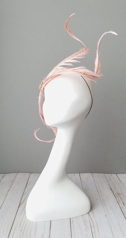 Hat Haven millinery hat shop in Louisville, Kentucky. Ladies dress hats, Kentucky Derby hats, fascinators, men's hats, bridal head pieces, custom hats, hat maker, Ascot hats, wedding hats,. Blush pink fascinators. Beaded fascinator.