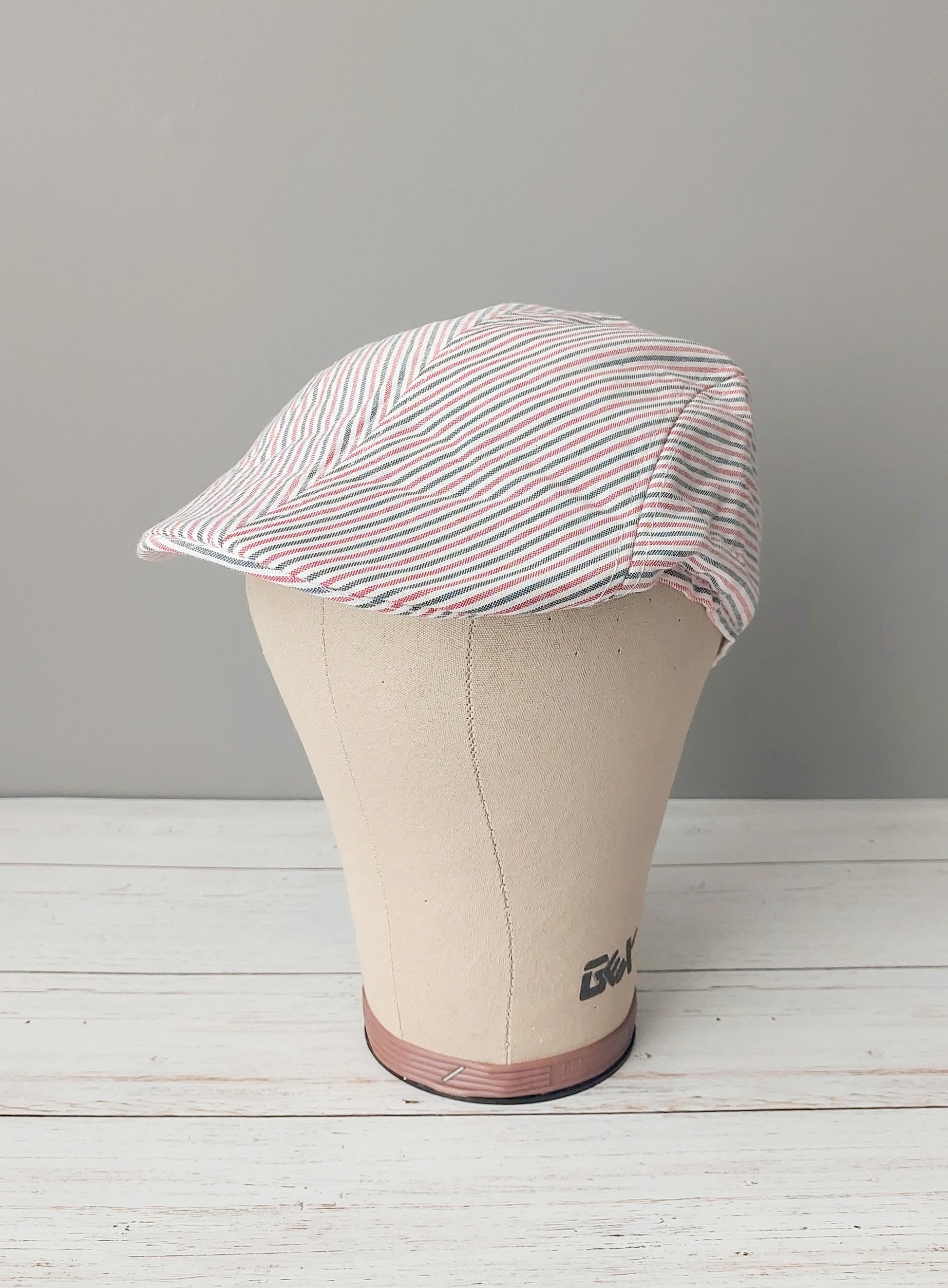 Peaky - Gray & Red Stripe – Hat Haven